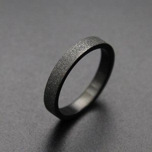 Black Titanium Size 7 Ring Men's Simple Wedding Band